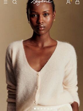 Sézane Barry Cardigan in Ecru size small $120